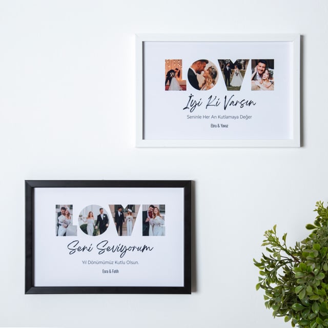 Love Yazılı 20x30 Yapışan Çerçeve | Tekyerde
