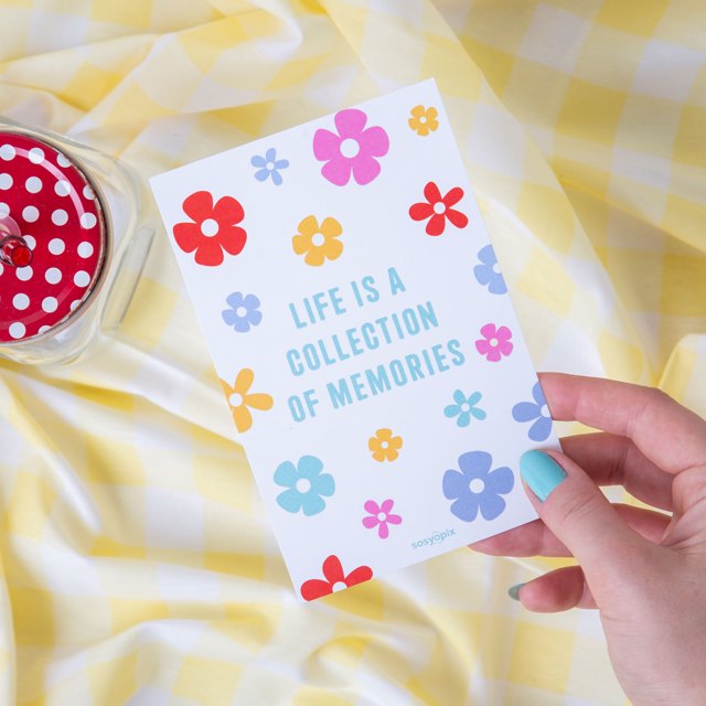 Life is a Collection of Memories Motto Kartı | Tekyerde