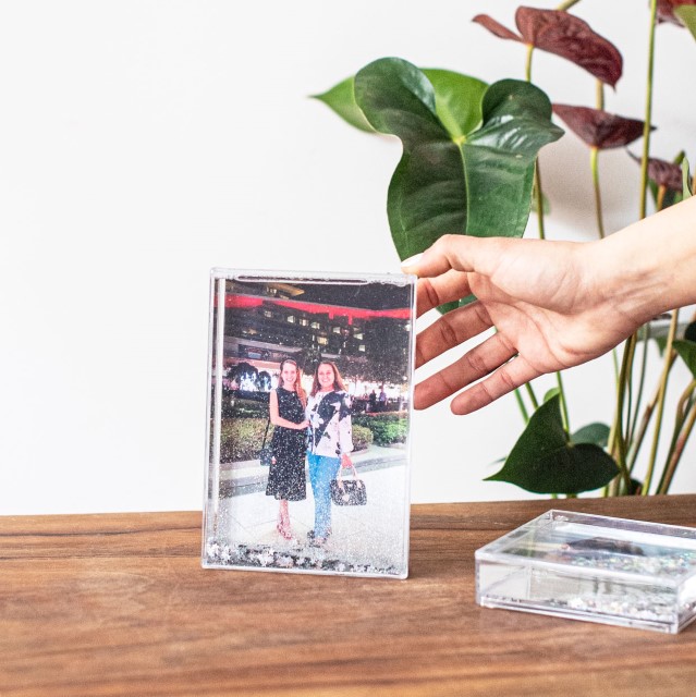 10x15 Yıldızlı Işıltılı Çerçeve, Kar Küresi Çerçeve|Tekyerde