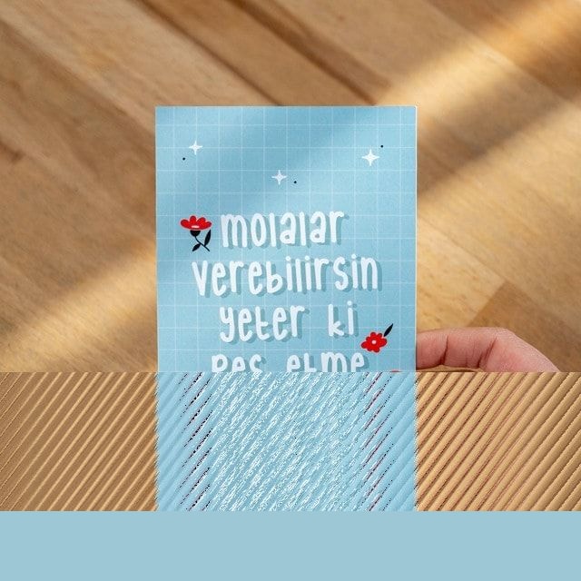 Asla Pes Etme Motto Kartı |Tekyerde