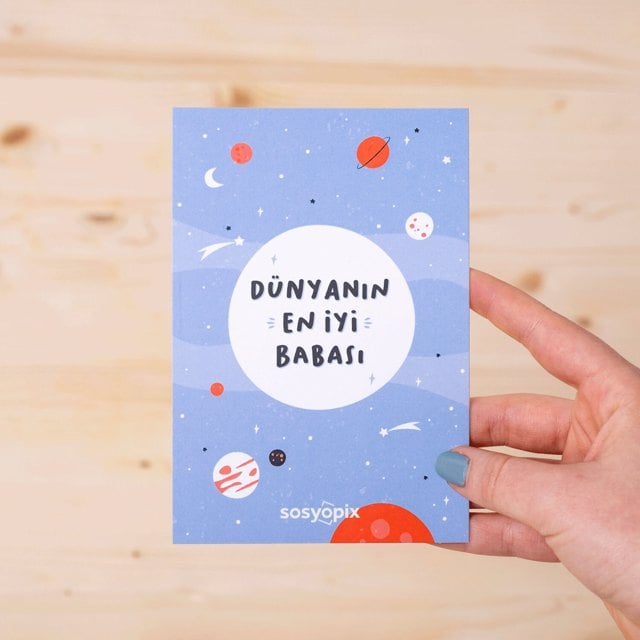 Dünyanın En İyi Babası Motto Kartı | Tekyerde