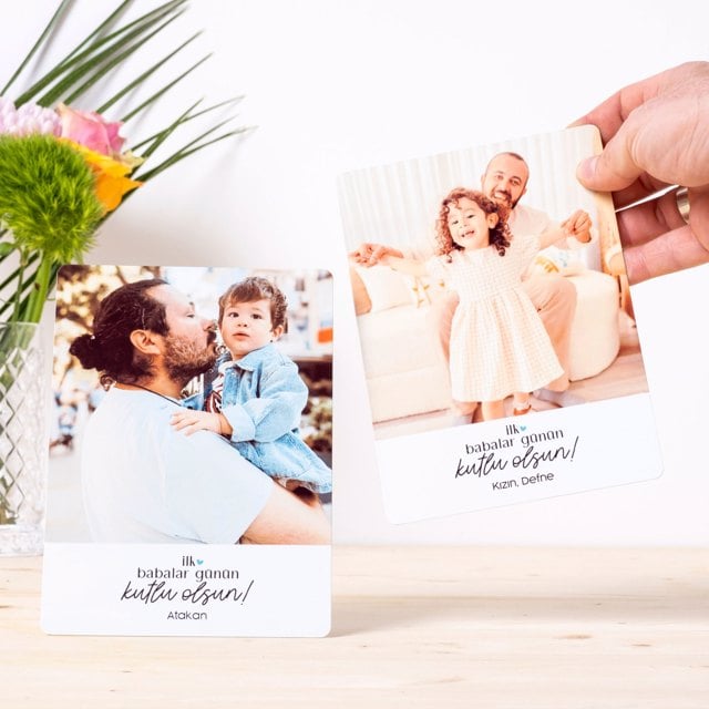 İlk Babalar Günü Hediyesi 13x18 Metal Fotoğraf Baskı | Tekyerde