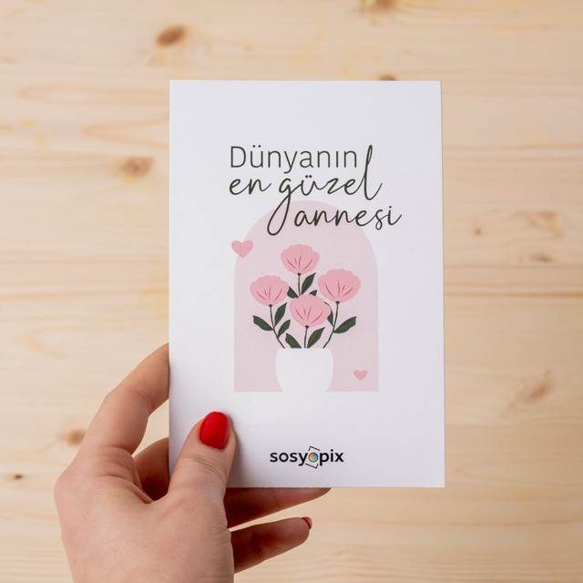 Dünyanın En Güzel Annesi Motto Kartı | Tekyerde