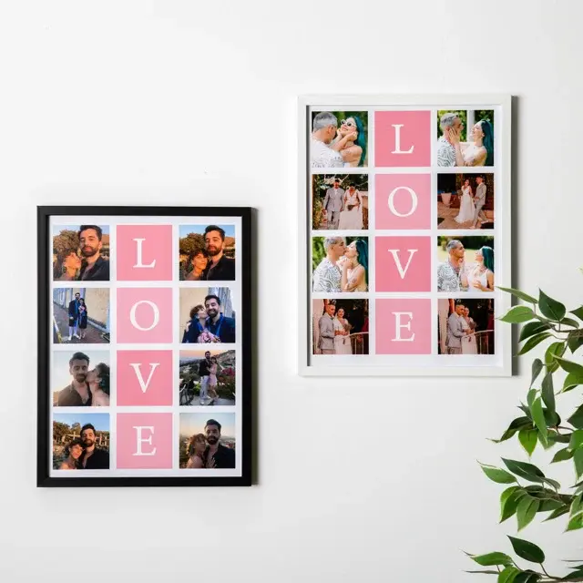 Sevgiliye 8 Fotoğraflı Yapışan Çerçeve - 30x40| Tekyerde