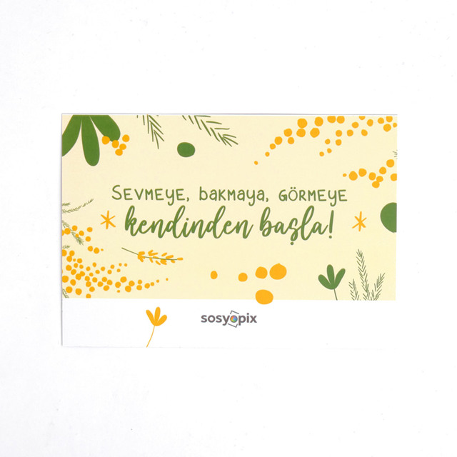 Kendinden Başla Motto Kart, Motivasyon Hediyesi |Tekyerde