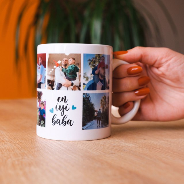 En İyi Baba 9 Fotoğraflı Kupa | Tekyerde
