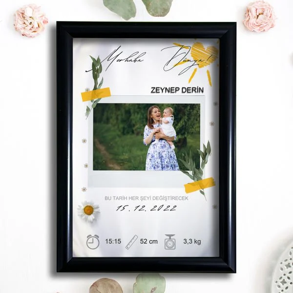 '' Doğum Sertifikası '' Tasarımlı Fotoğraf Baskı