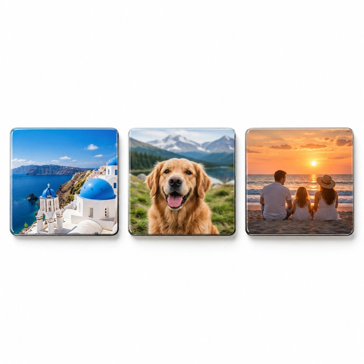 Kare Metal Foto Magnet · 3'lü Set Kare Metal Foto Magnet · 3'lü Set