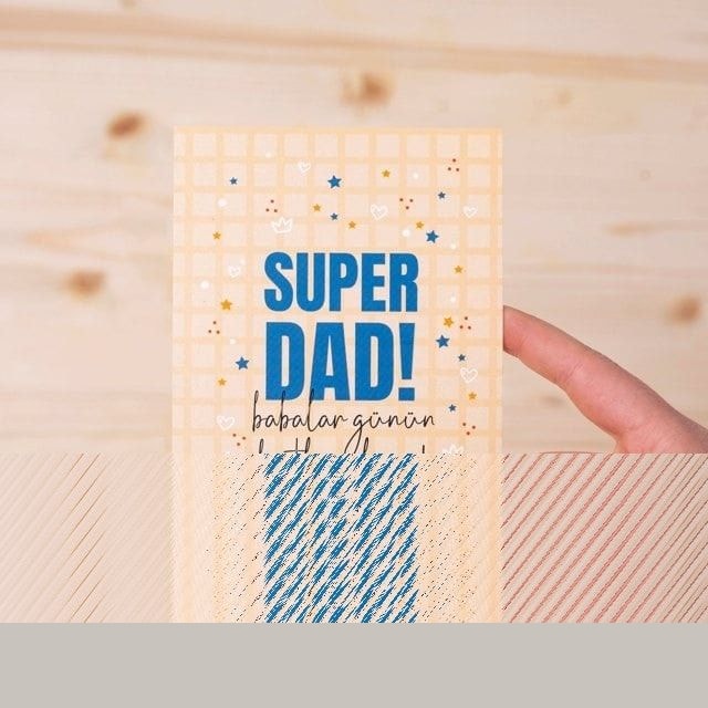 Süper Baba Motto Kartı, Babalar Günü Hediyesi | Tekyerde