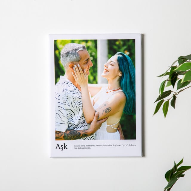 Aşk Yazılı 30x40 Kanvas Tablo | Tekyerde