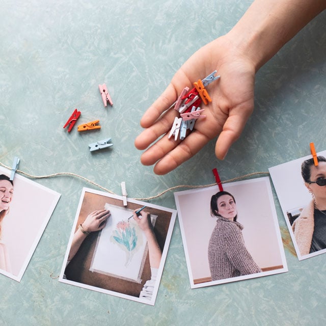 Renkli Mandal Set, Ahşap Mandallar ve Dekoratif İp |Tekyerde