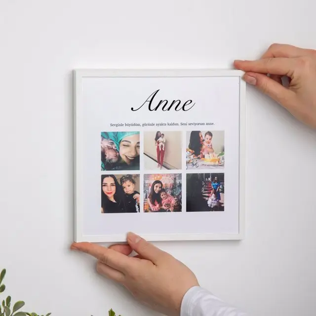 Anneye 6 Fotoğraflı 20x20 Yapışan Çerçeve | Tekyerde