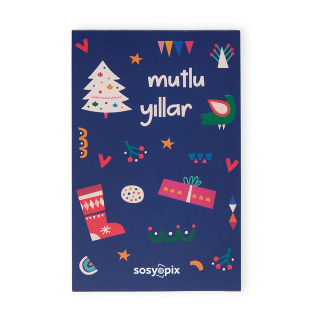Mutlu Yıllar Motto Kartı, Yılbaşı Hediye |Tekyerde