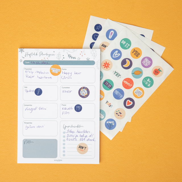 Haftalık Planlayıcı Defter, Planlayıcı Bloknot| Tekyerde