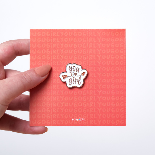 You Go Girl Metal Rozet | Tekyerde