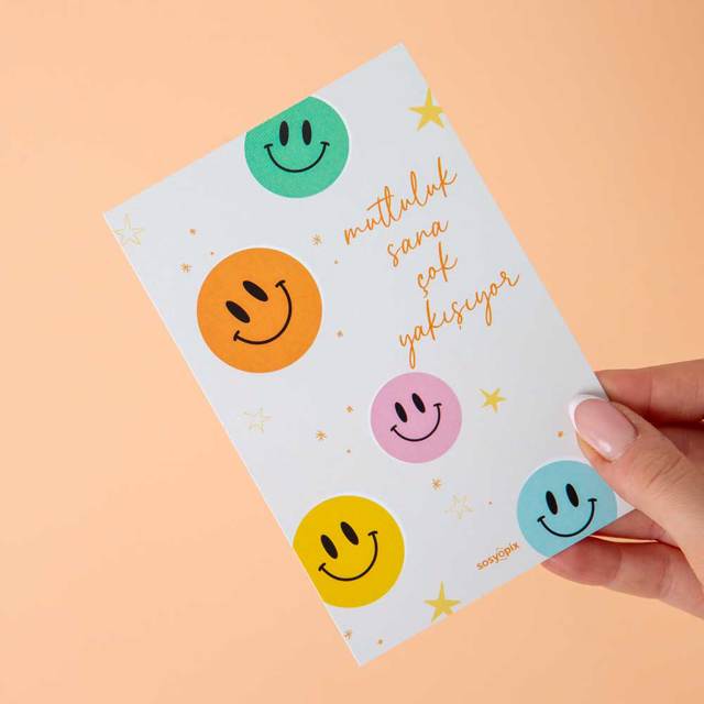 Mutluluk Sana Çok Yakışıyor Motto Kartı | Tekyerde