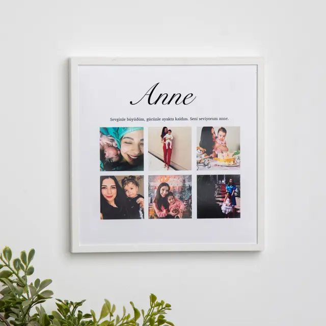 Anneye 6 Fotoğraflı 20x20 Yapışan Çerçeve | Tekyerde