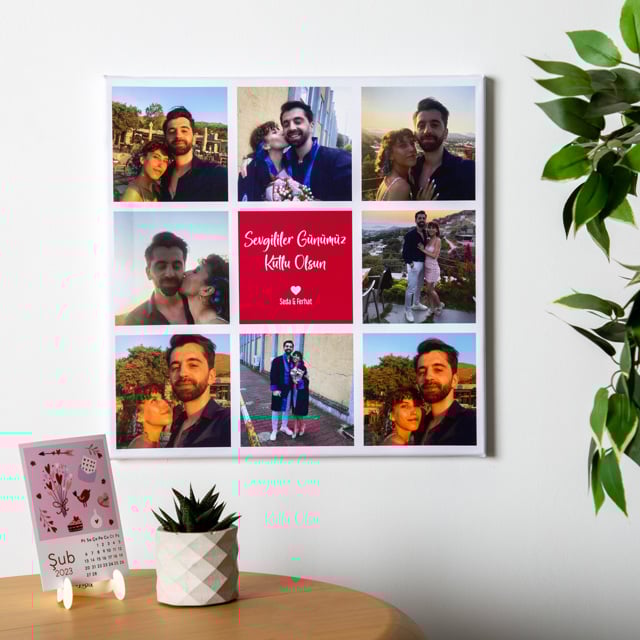 Sevgiliye Hediye Mesajlı  Kanvas Tablo 40x40 | Tekyerde