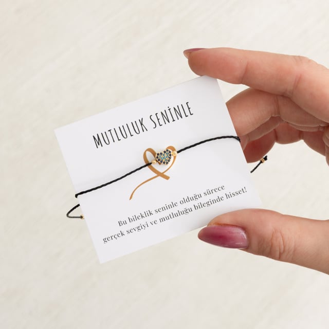 Taşlı Kalp Bileklik | Tekyerde