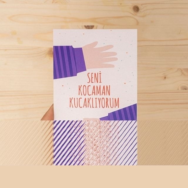 Seni Kocaman Kucaklıyorum Motto Kartı