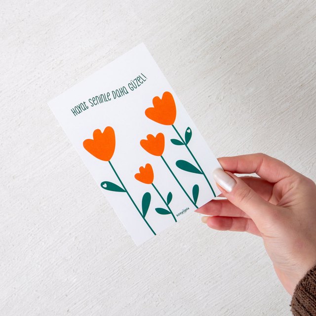 Hayat Seninle Daha Güzel Motto Kartı