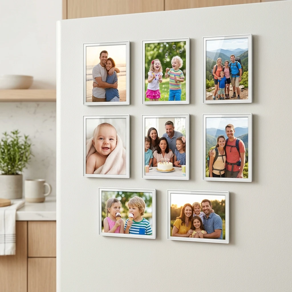 Çerçeveli Dikdörtgen Foto Magnet · 8'li