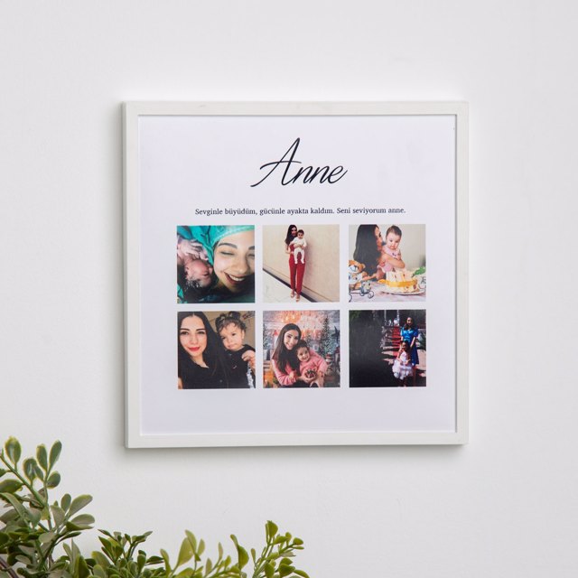 Anneye 6 Fotoğraflı 20x20 Yapışan Çerçeve | Tekyerde