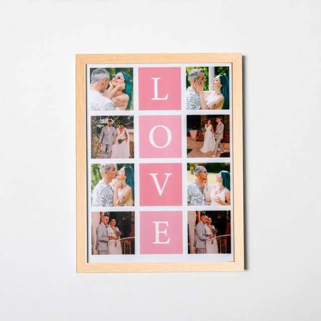 Sevgiliye 8 Fotoğraflı Yapışan Çerçeve - 30x40| Tekyerde