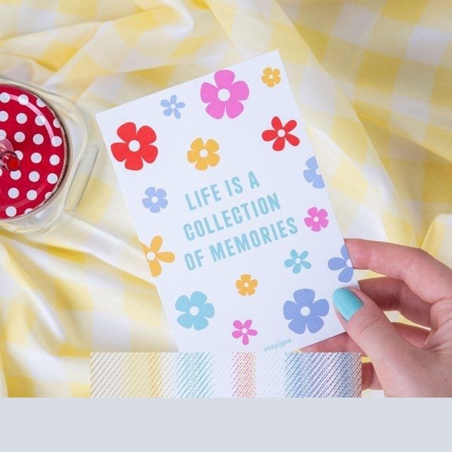 Life is a Collection of Memories Motto Kartı | Tekyerde